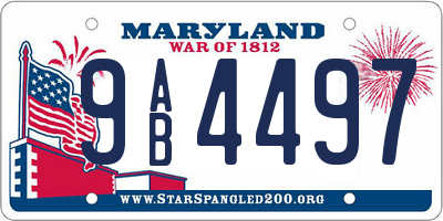 MD license plate 9AB4497