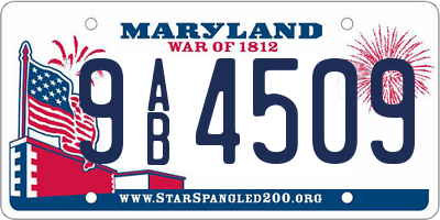 MD license plate 9AB4509
