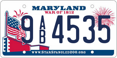 MD license plate 9AB4535