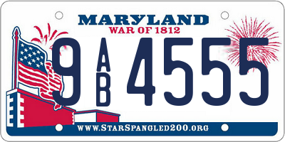 MD license plate 9AB4555