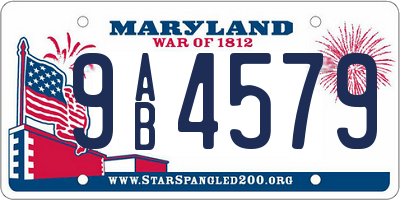 MD license plate 9AB4579