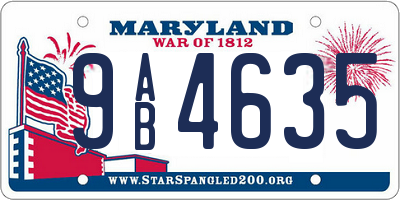 MD license plate 9AB4635