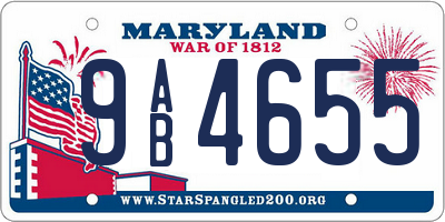 MD license plate 9AB4655