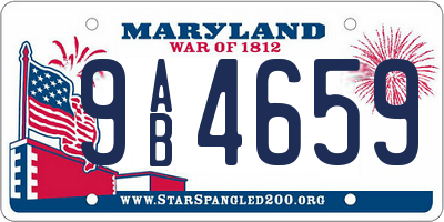 MD license plate 9AB4659