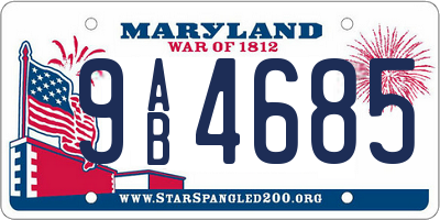 MD license plate 9AB4685