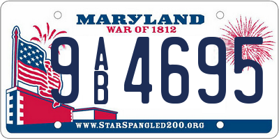 MD license plate 9AB4695