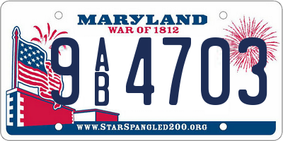 MD license plate 9AB4703