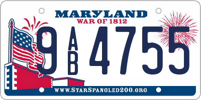 MD license plate 9AB4755