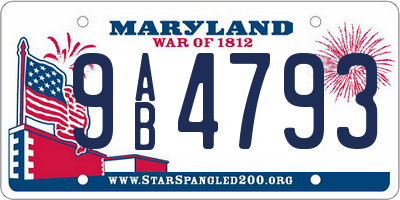 MD license plate 9AB4793