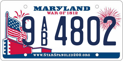 MD license plate 9AB4802