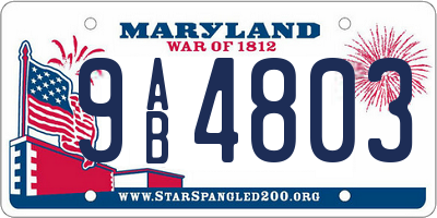 MD license plate 9AB4803