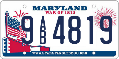 MD license plate 9AB4819