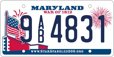MD license plate 9AB4831