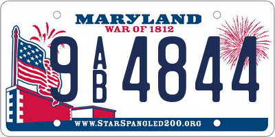 MD license plate 9AB4844