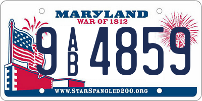 MD license plate 9AB4859