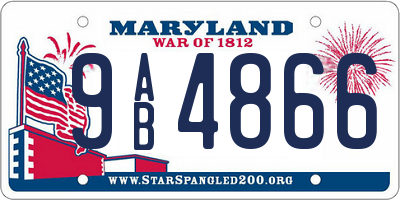 MD license plate 9AB4866