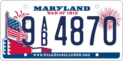 MD license plate 9AB4870