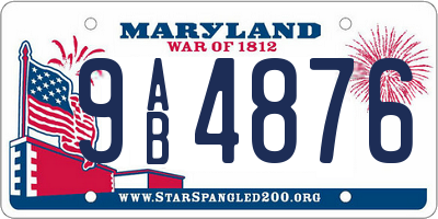 MD license plate 9AB4876