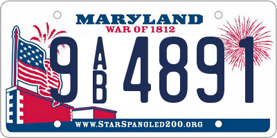 MD license plate 9AB4891