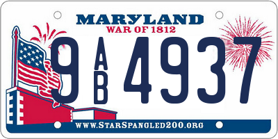 MD license plate 9AB4937