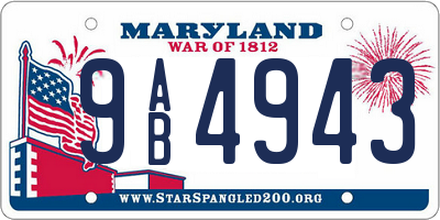 MD license plate 9AB4943