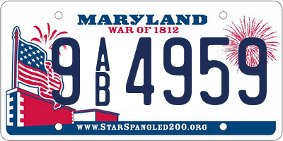 MD license plate 9AB4959
