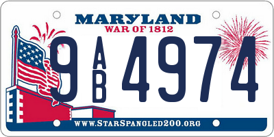 MD license plate 9AB4974