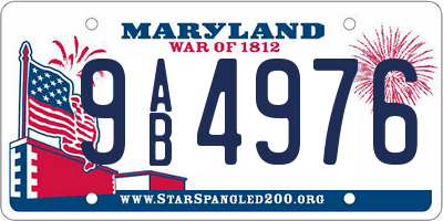 MD license plate 9AB4976
