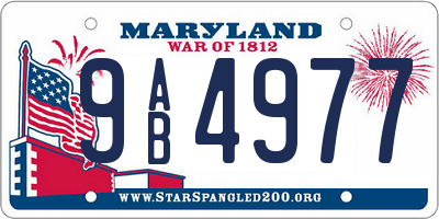 MD license plate 9AB4977