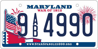 MD license plate 9AB4990