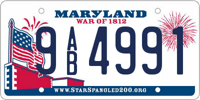 MD license plate 9AB4991