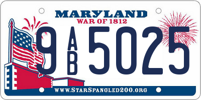 MD license plate 9AB5025