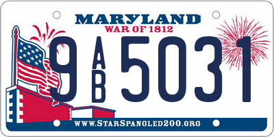 MD license plate 9AB5031