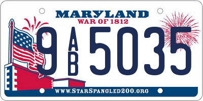 MD license plate 9AB5035
