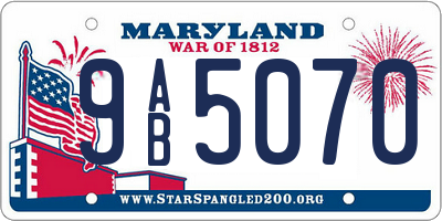 MD license plate 9AB5070