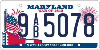 MD license plate 9AB5078