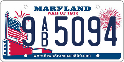 MD license plate 9AB5094