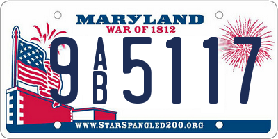 MD license plate 9AB5117
