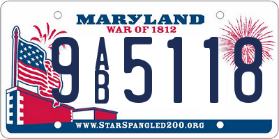 MD license plate 9AB5118