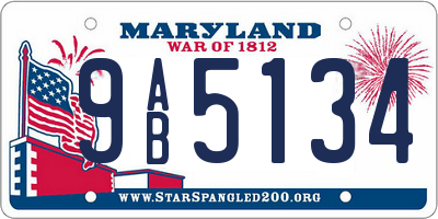 MD license plate 9AB5134