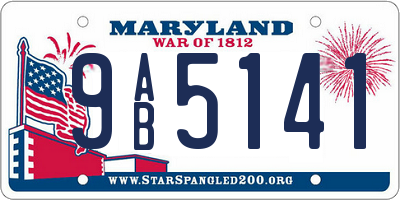 MD license plate 9AB5141