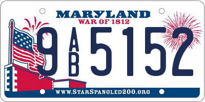 MD license plate 9AB5152