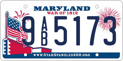 MD license plate 9AB5173