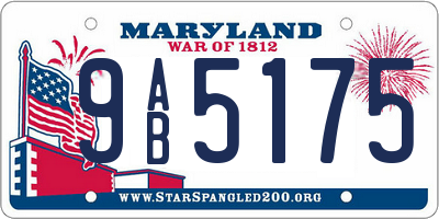 MD license plate 9AB5175