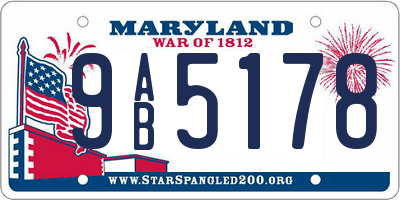 MD license plate 9AB5178