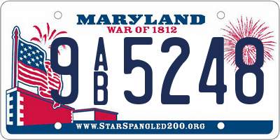 MD license plate 9AB5248