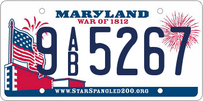 MD license plate 9AB5267