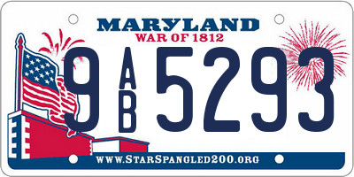 MD license plate 9AB5293