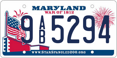 MD license plate 9AB5294