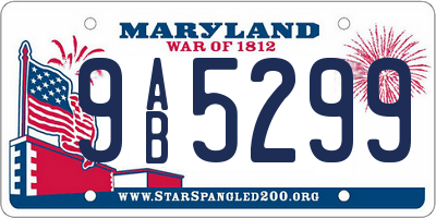 MD license plate 9AB5299
